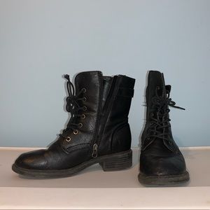 Black combat boots